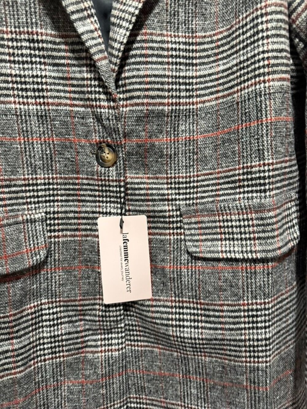 La Femme Wanderer Plaid Blazer Jacket NWT - Picture 7 of 9
